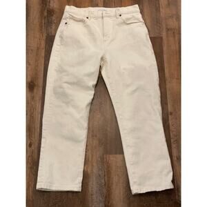 LOFT creamy white hi-waist straight crop jeans  8/29